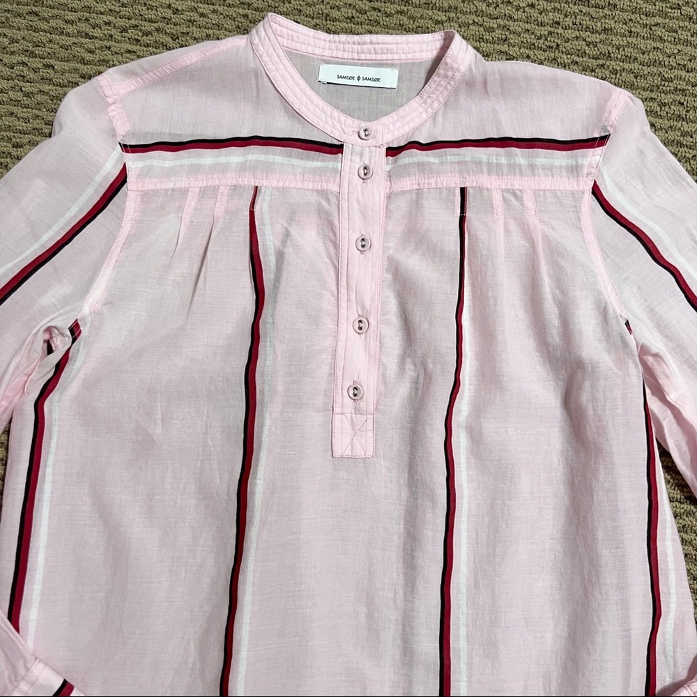 Samsoe Samsoe Striped Mandarin Collared Blouse - image 2